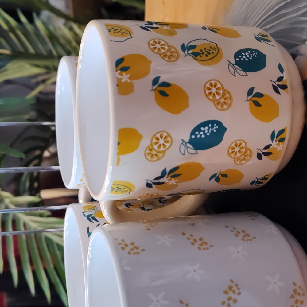 Colorful Stacking Mug Set with Stand